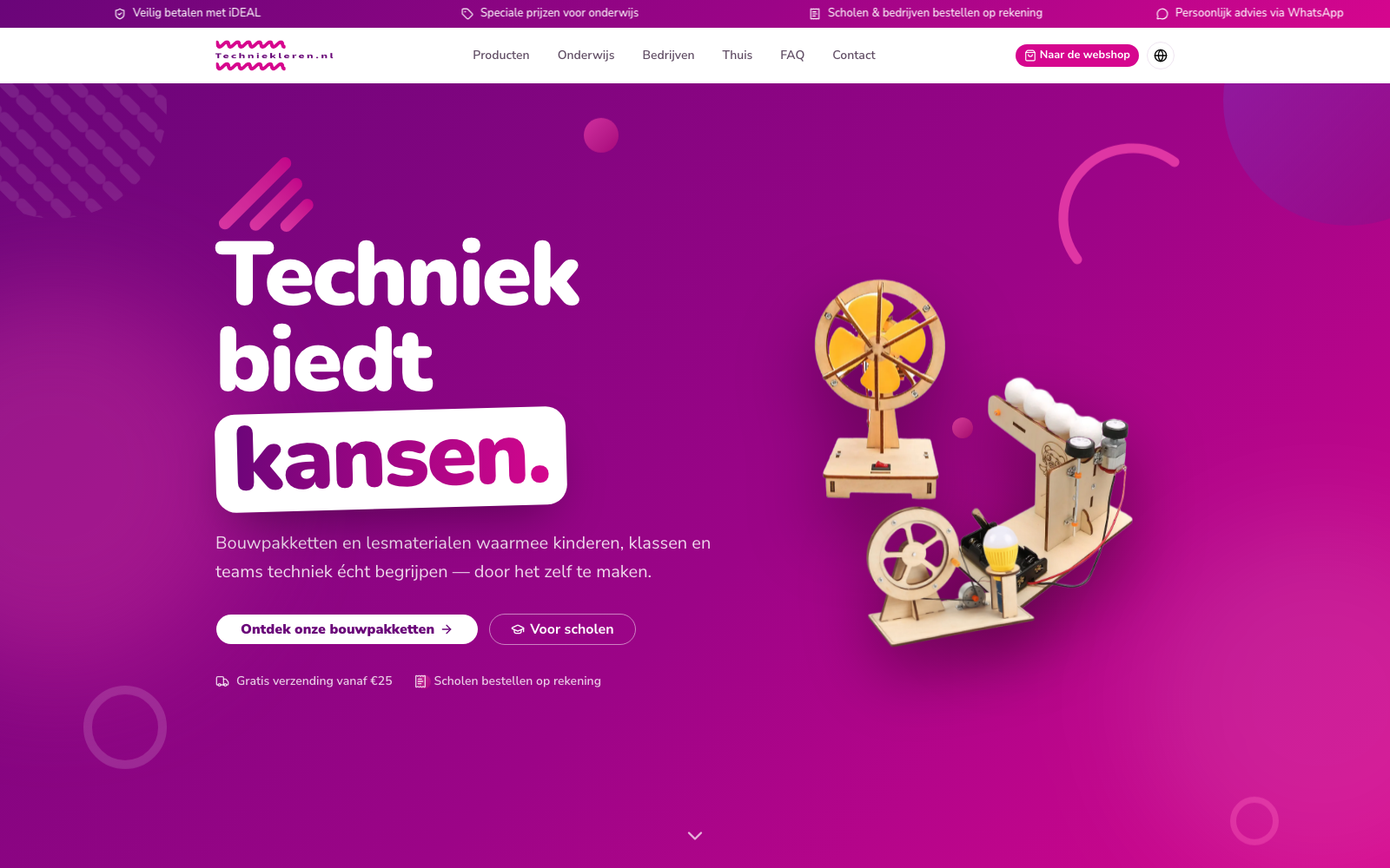 Screenshot van Techniekleren.nl